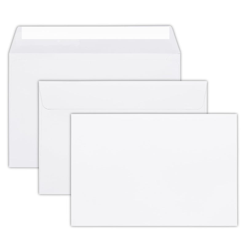 EnDoc 6x9 Booklet Envelopes - 50 pack - Mailing Envelopes Self Seal - White Letter Envelopes with Peel & Seal Closure - Open-Side 6x9 - Plain White 28 lb Paper for Business and Personal Use - Image 1